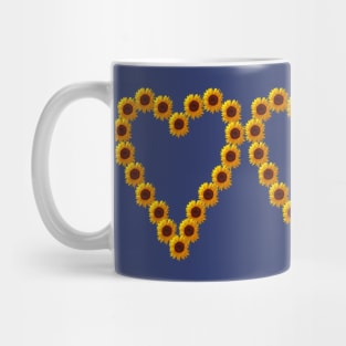 Three Sunflower Hearts Mug